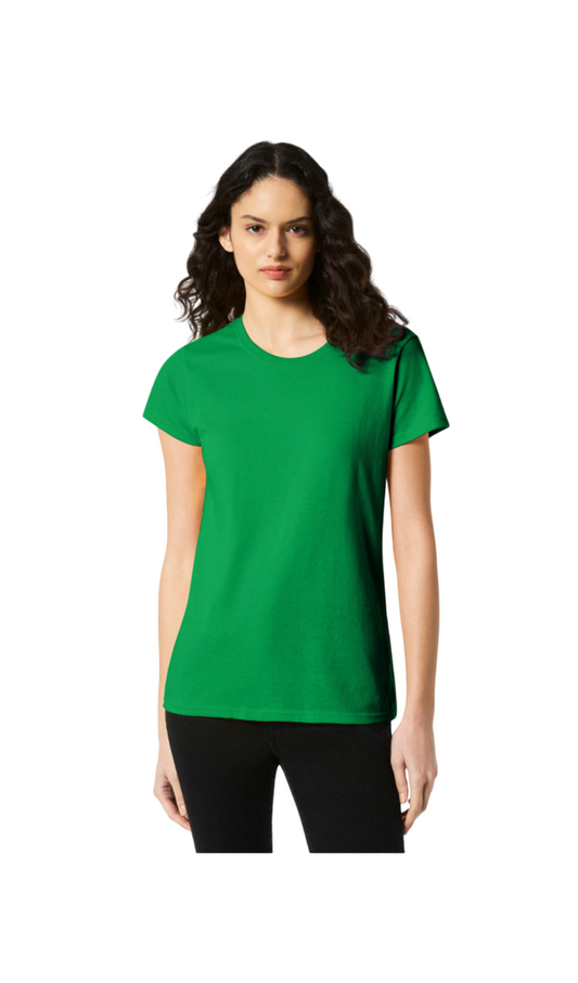 Green Blank Ladies Fit Short Sleeved T-Shirt