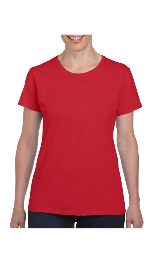 Red Blank Ladies Fit Short Sleeved T-Shirt