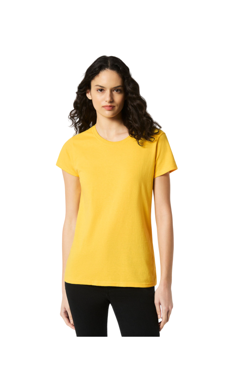 Yellow Blank Ladies Fit Short Sleeved T-Shirt