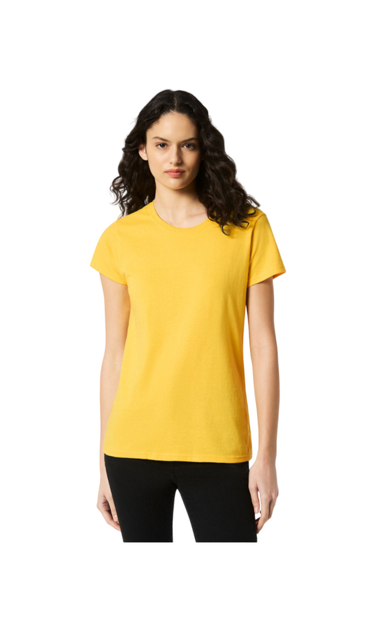 Yellow Blank Ladies Fit Short Sleeved T-Shirt