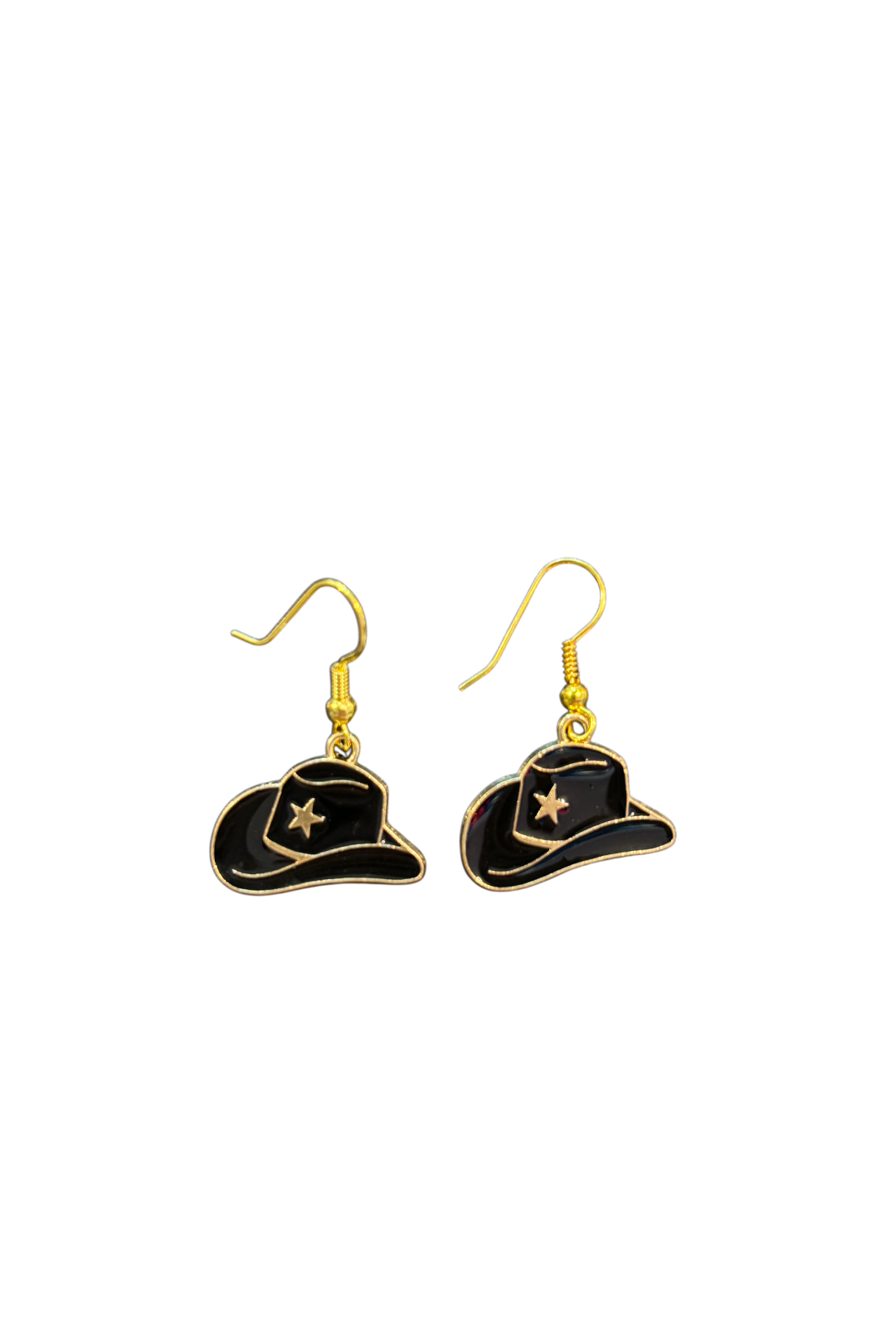 Black Cowboy Hat Earrings