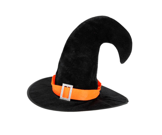 Black Witch Hat with Orange Band