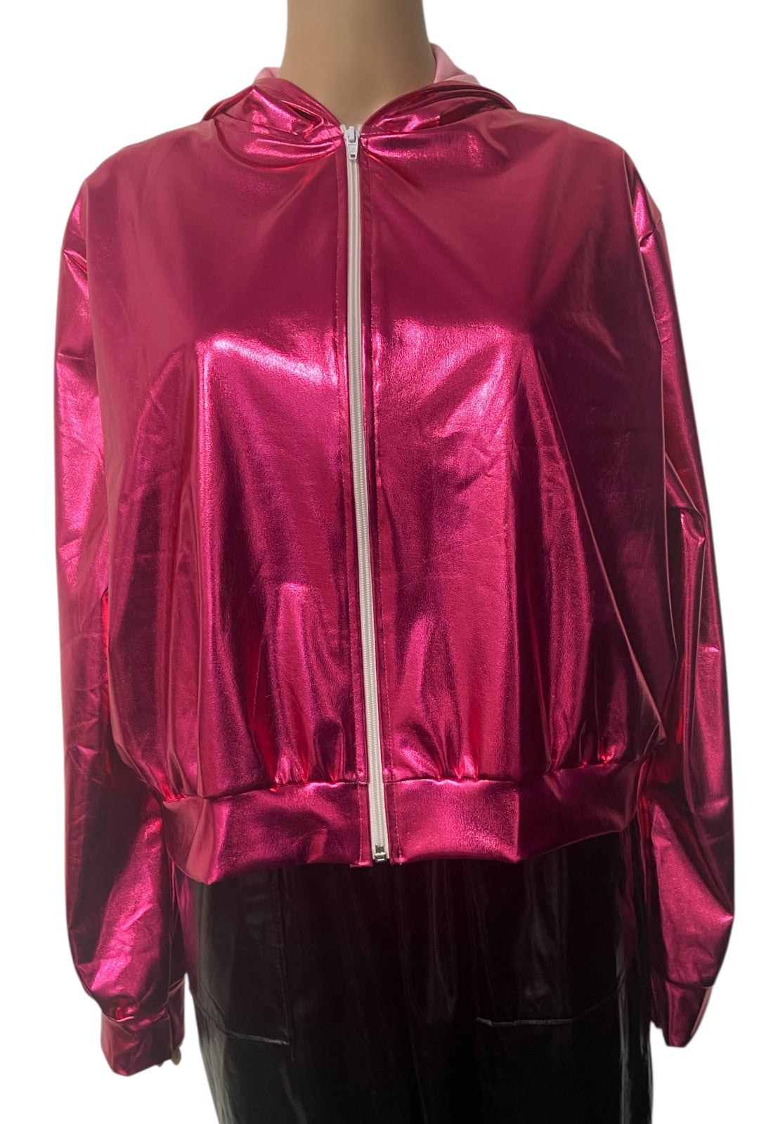 Metallic Pink Cropped Jacket