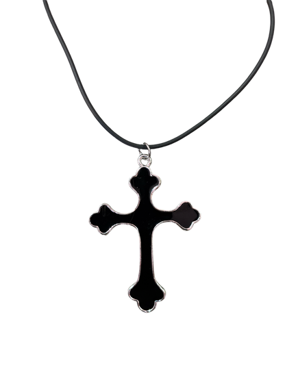 Gothic Black Cross Necklace
