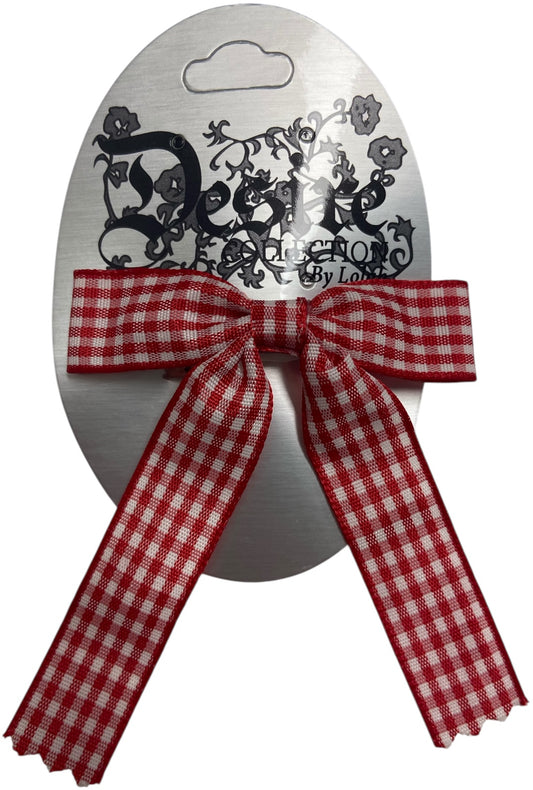 Red Gingham Hair Bow