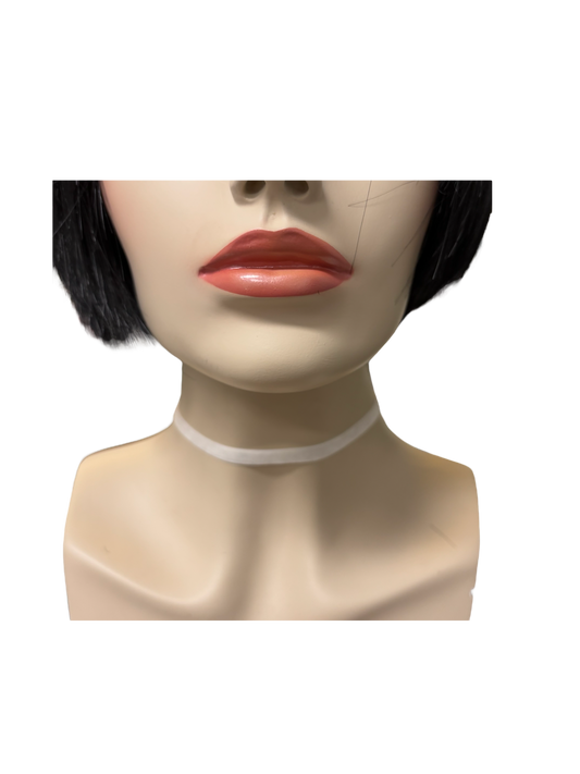 Thin White Velvet Choker