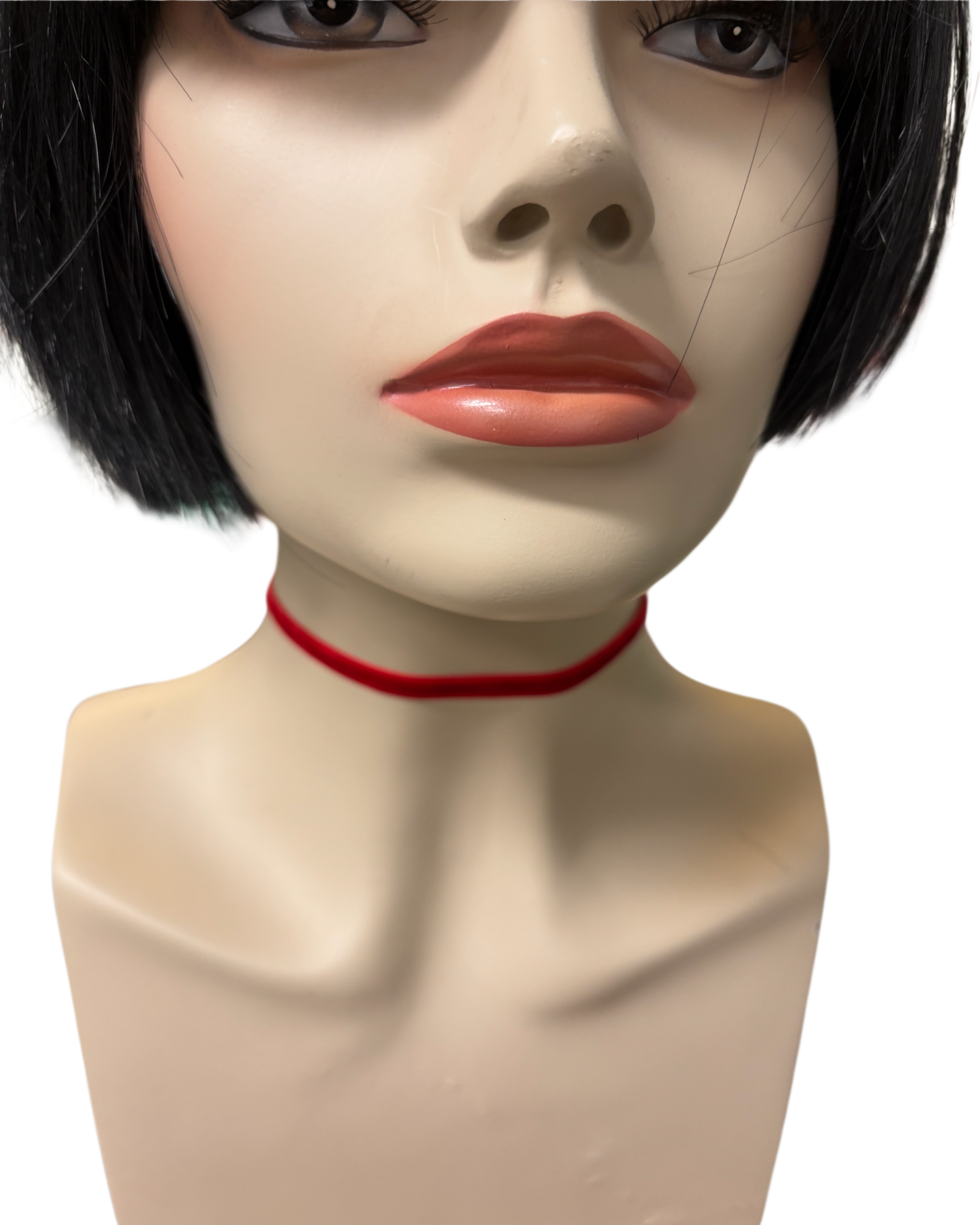 Thin Red Velvet Choker