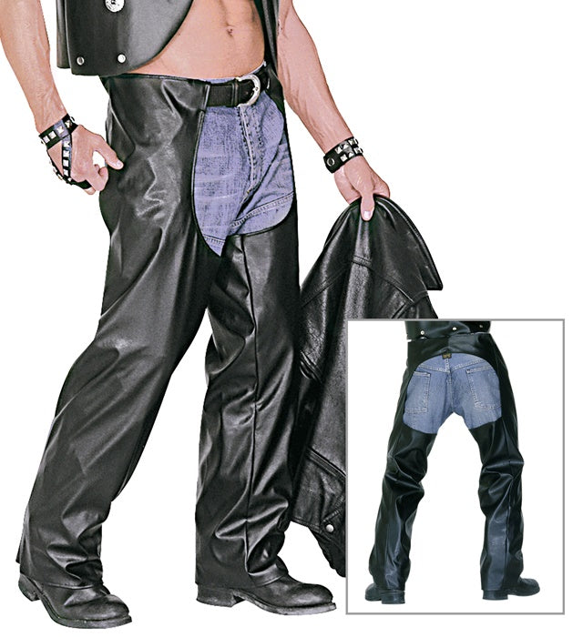 Black Leather-Look Chaps