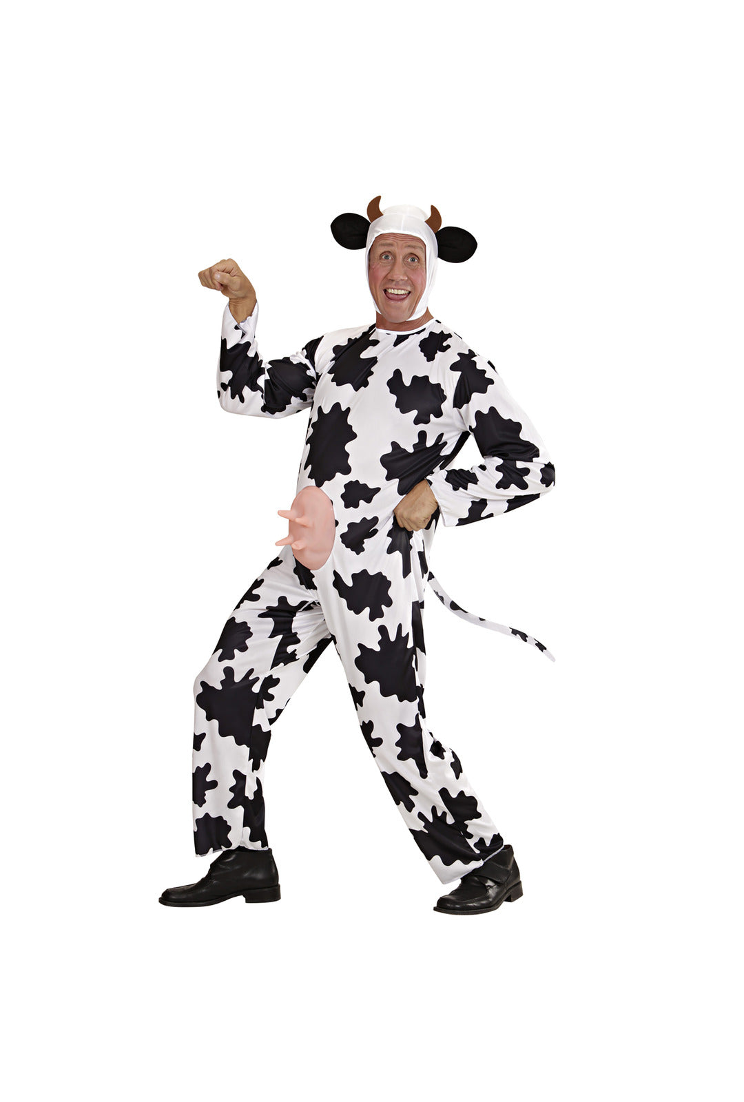 Funny White Cow With Rubber Udders