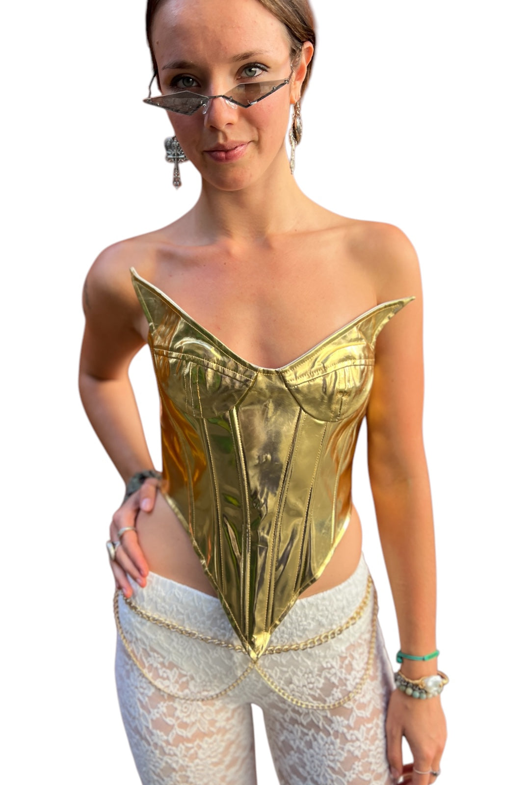 gold festival chain belt loops fashion