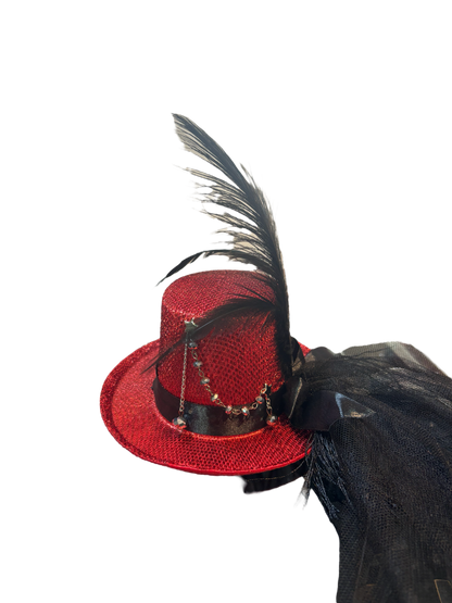 Red Razzle Dazzle Mini Top Hat