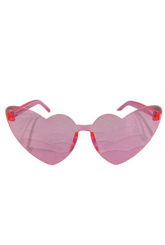 Light Pink Retro Rimless Heart Glasses