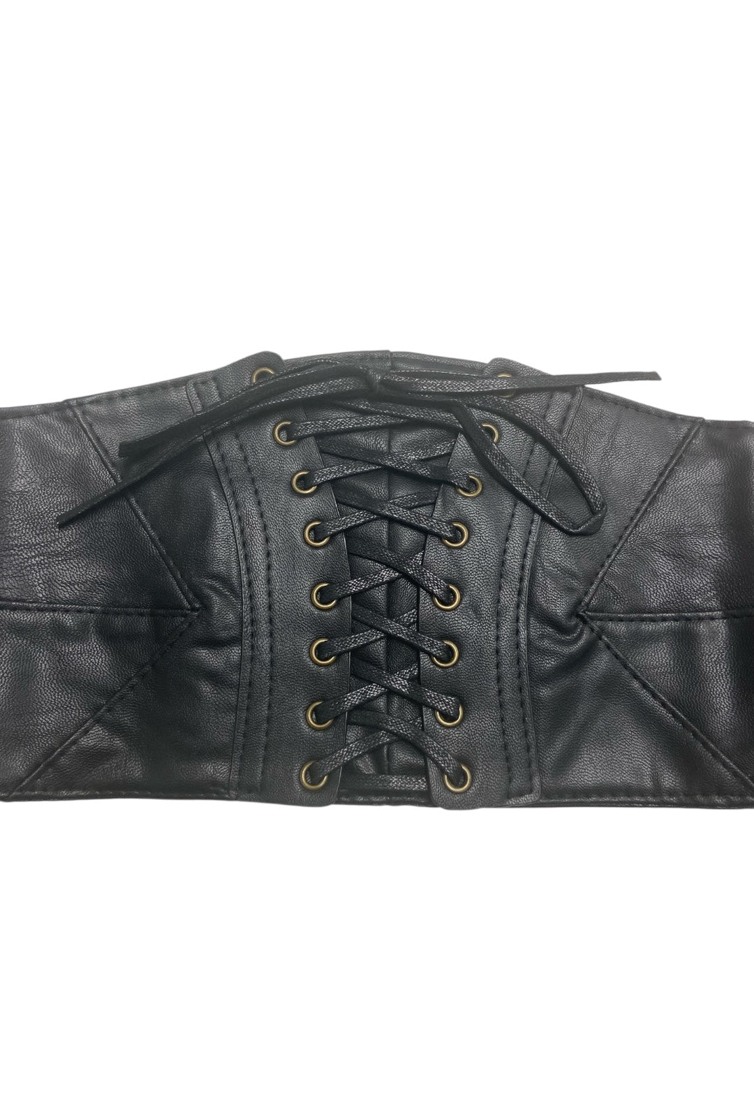 Leather Look Plus Size Black Corset Belt