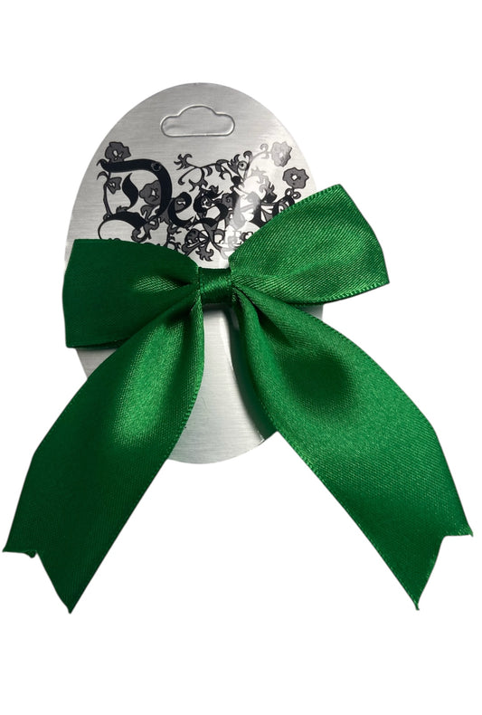 Green Satin Hair Bow