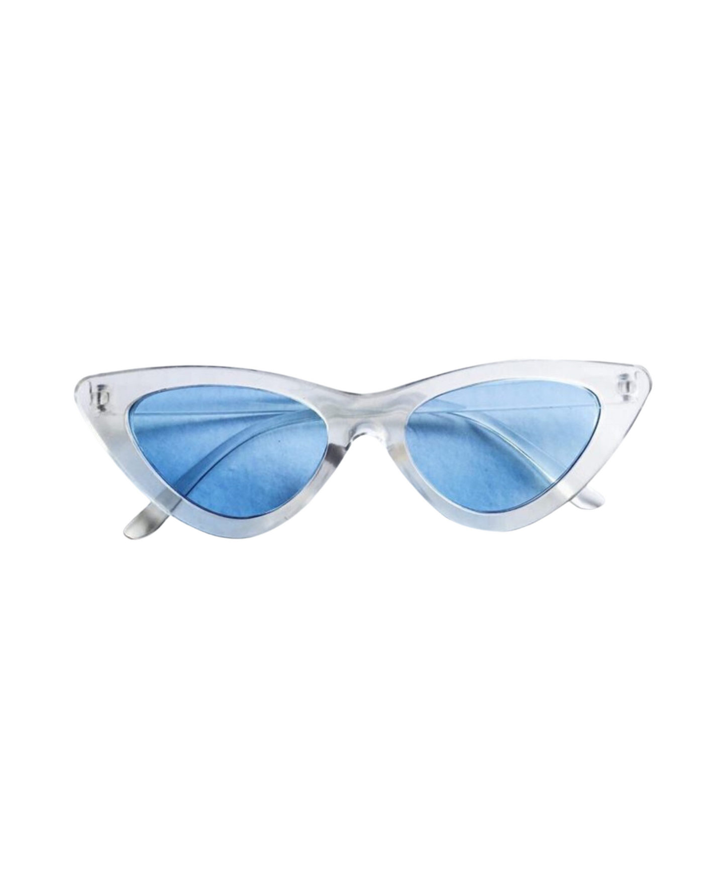 Clear Cat Eye Glasses Blue Lenses