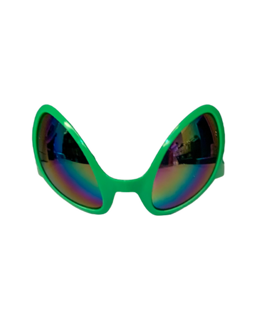 Reflective Green Alien Glasses
