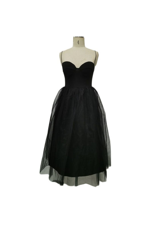 Black Midi Tulle Dress