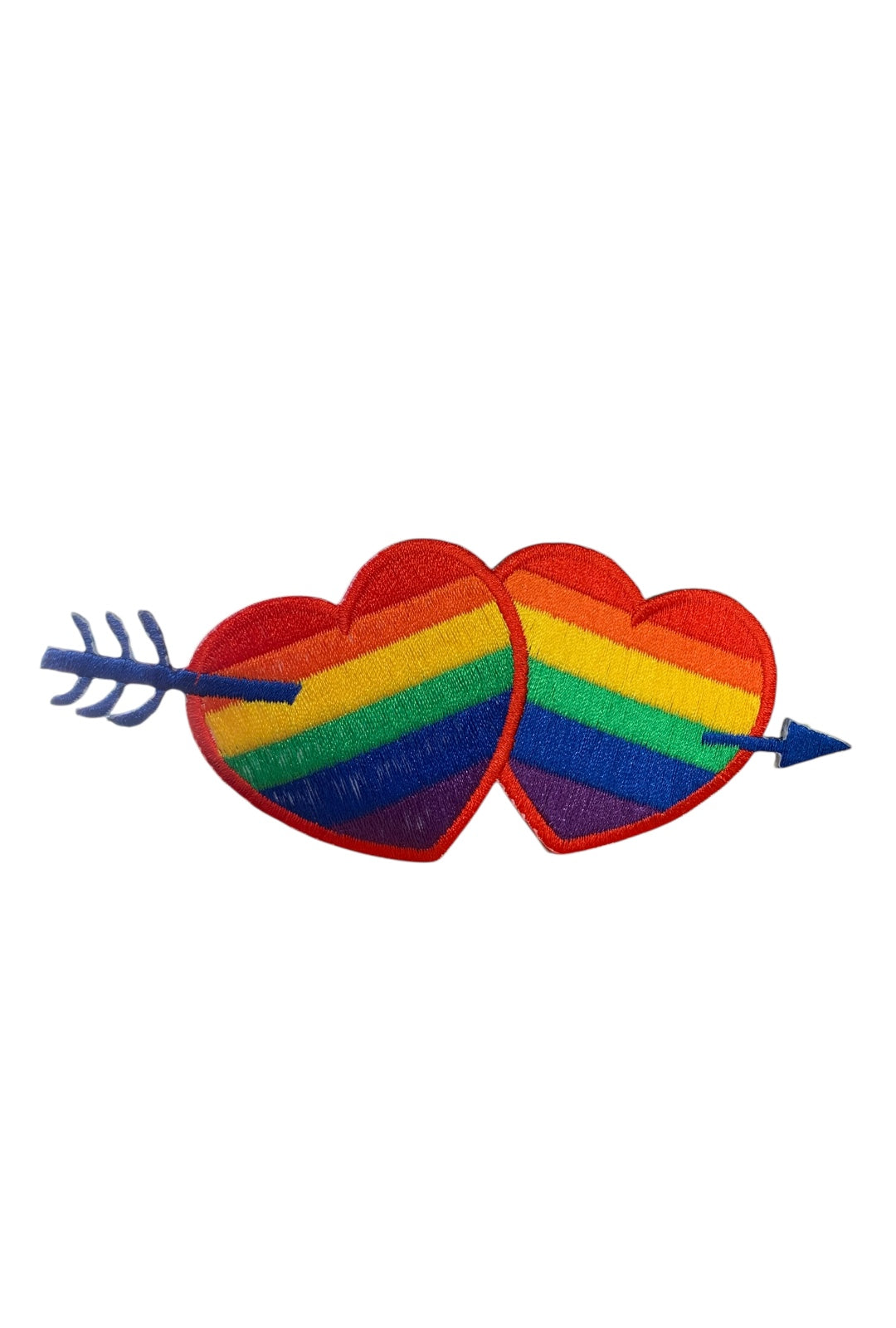 Rainbow Arrow Love Hearts Iron On Patch