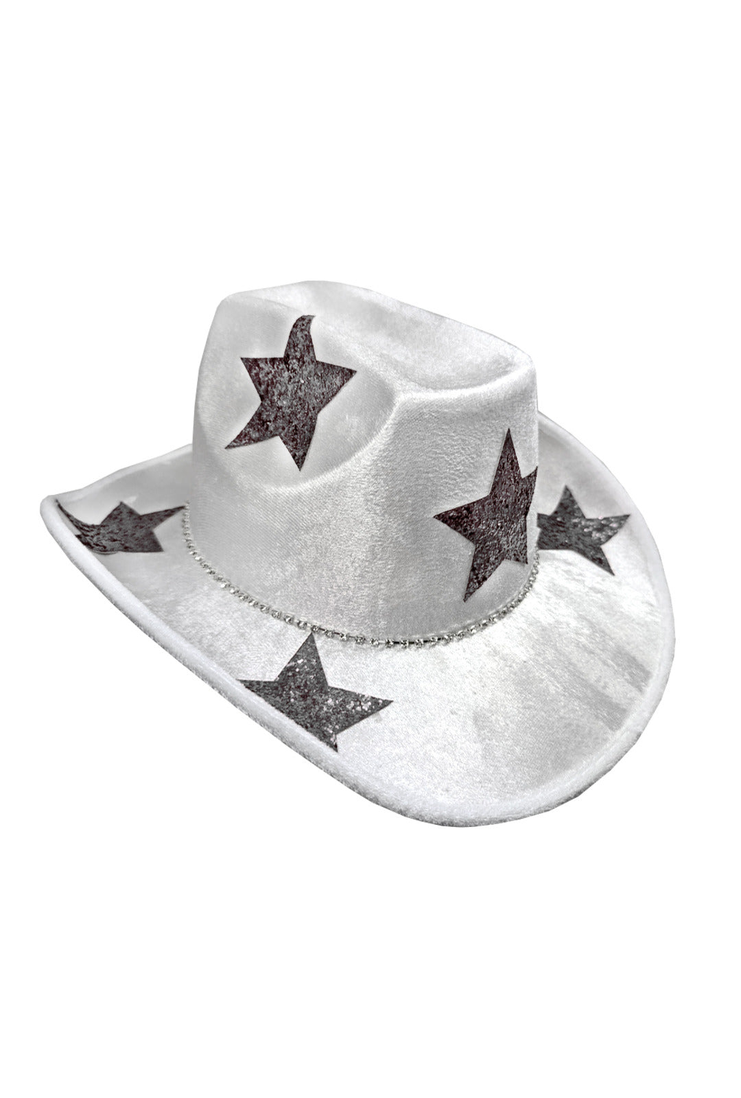 White Festival Hat With Silver Stars