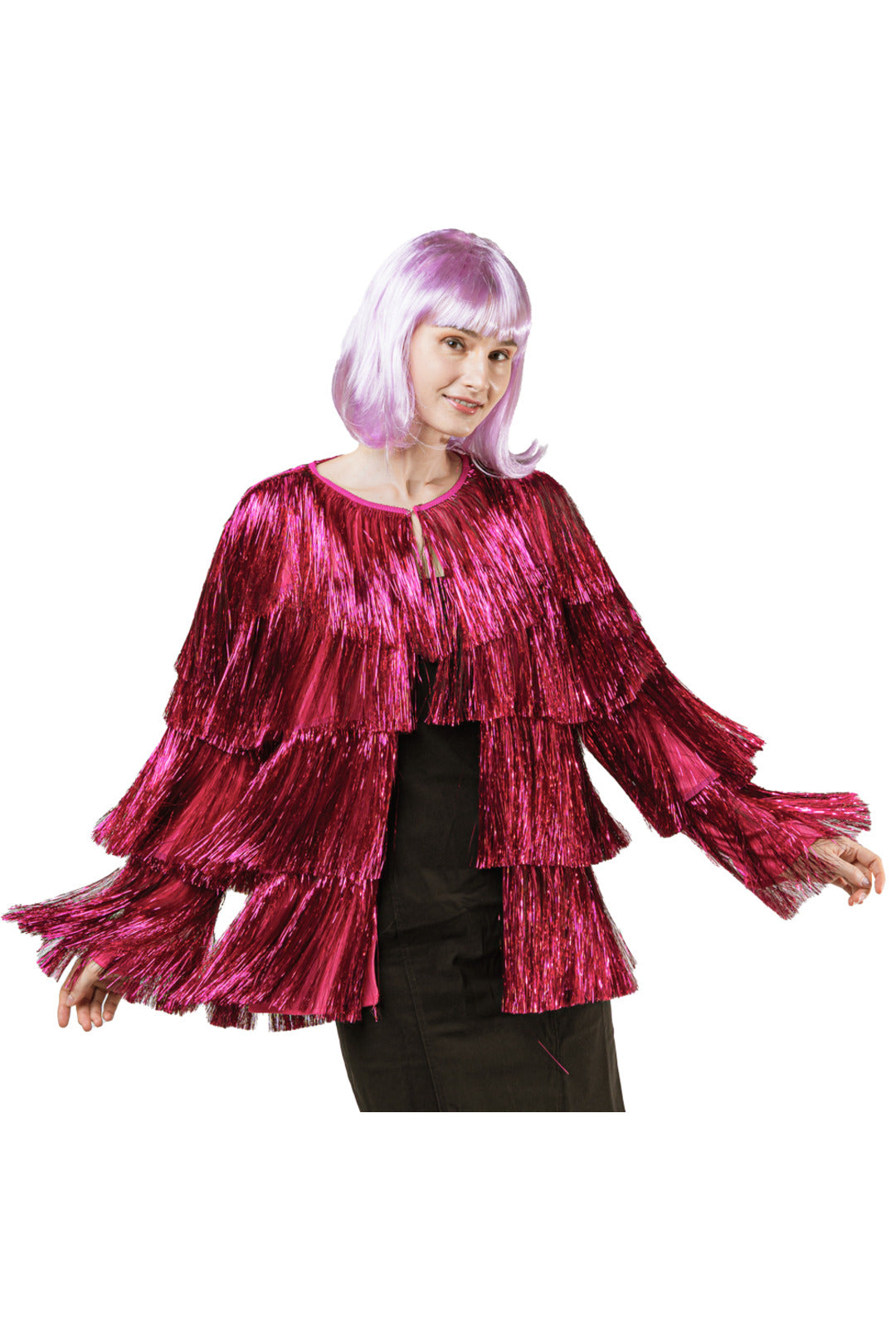 Hot Pink Tinsel Festival Jacket