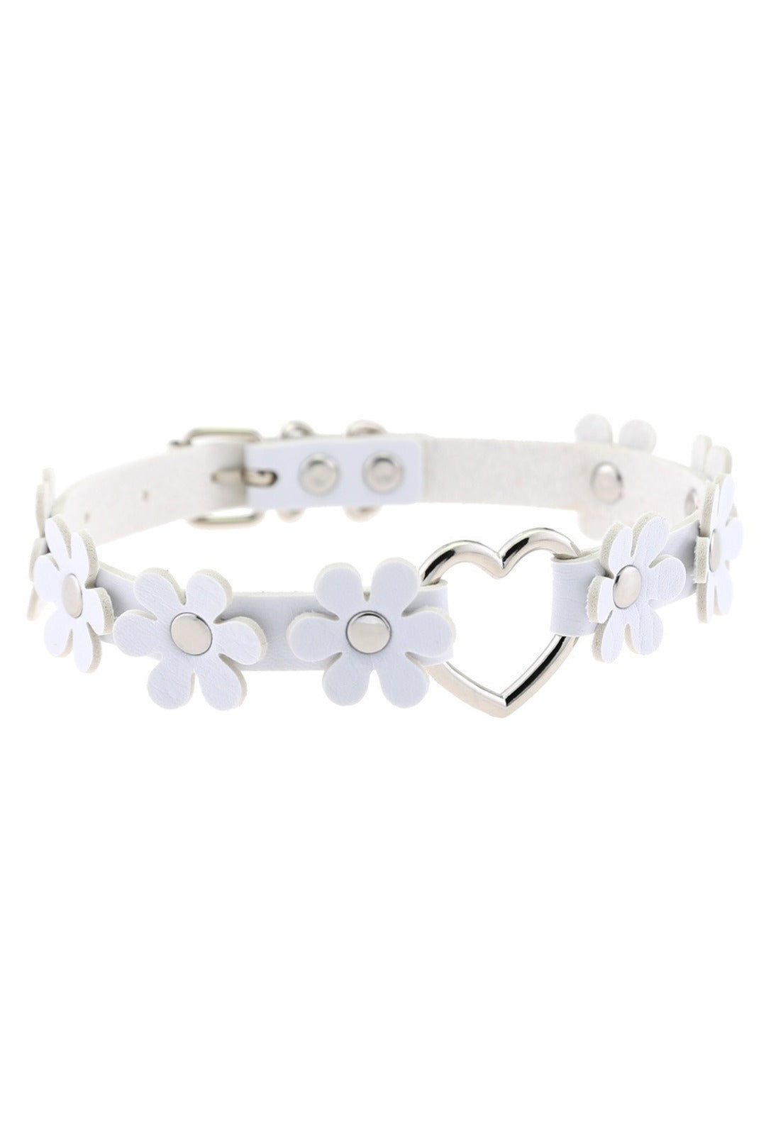 White Flower & Heart Choker