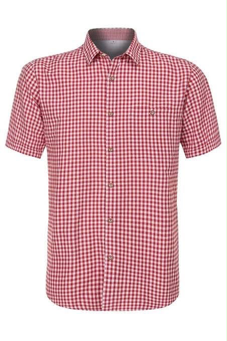 Red Checked Short Sleeve Shirt