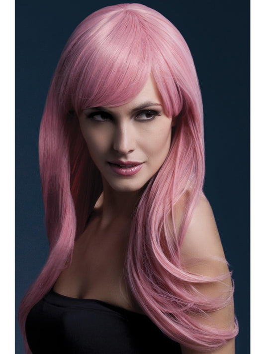 Sienna Pastel Pink Wig with Fringe