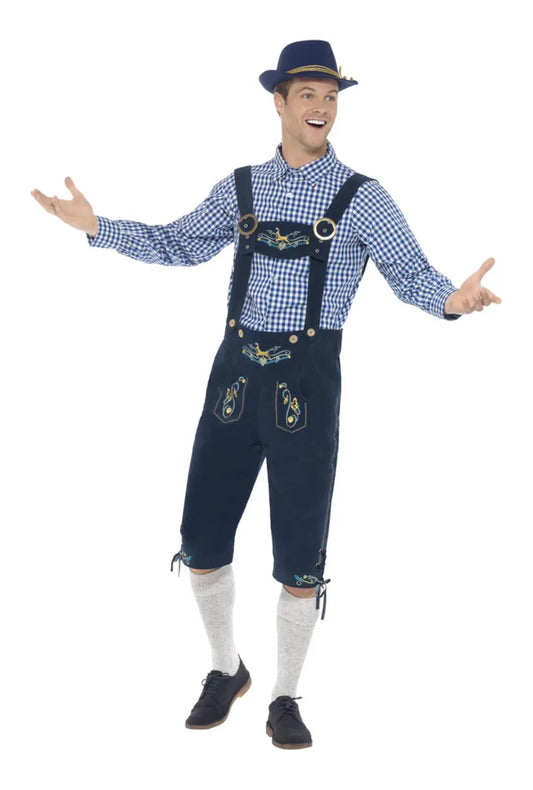 Deluxe Rutger Navy Blue and Gold Oktoberfest Costume