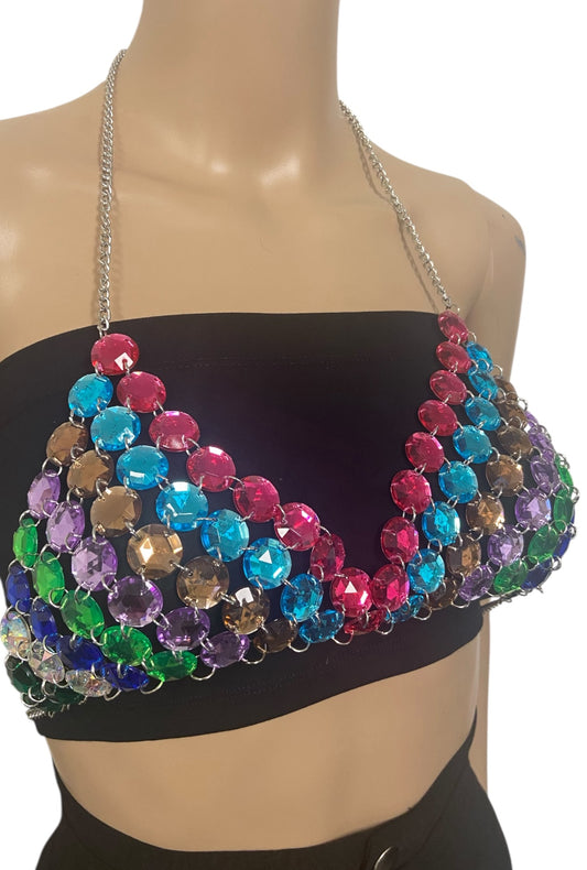 Rainbow Beaded Bralette