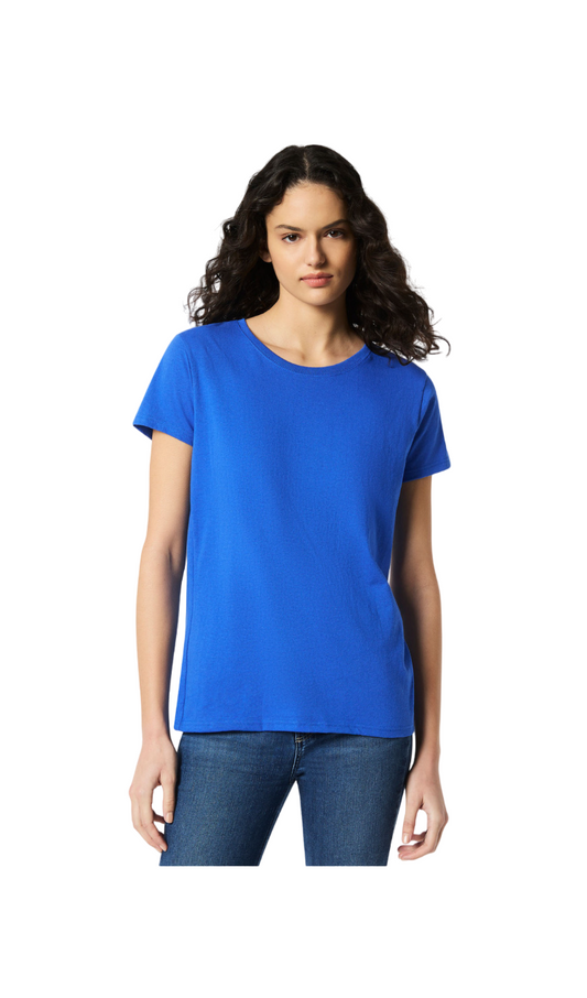 Blue Blank Ladies Fit Short Sleeved T-Shirt