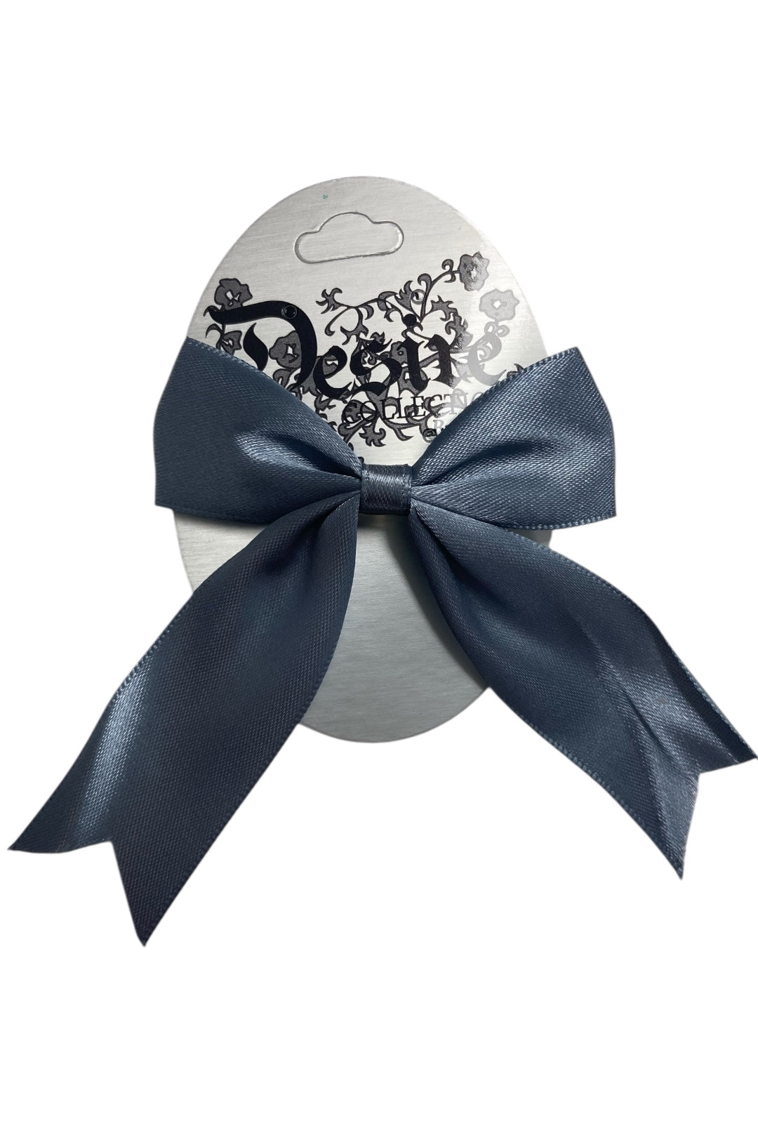 Grey Satin Hair Bow