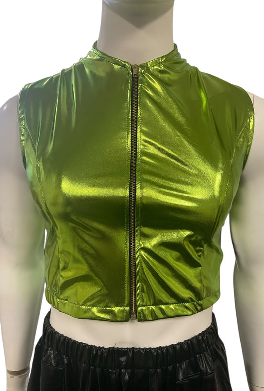 Metallic Lime Green Vest