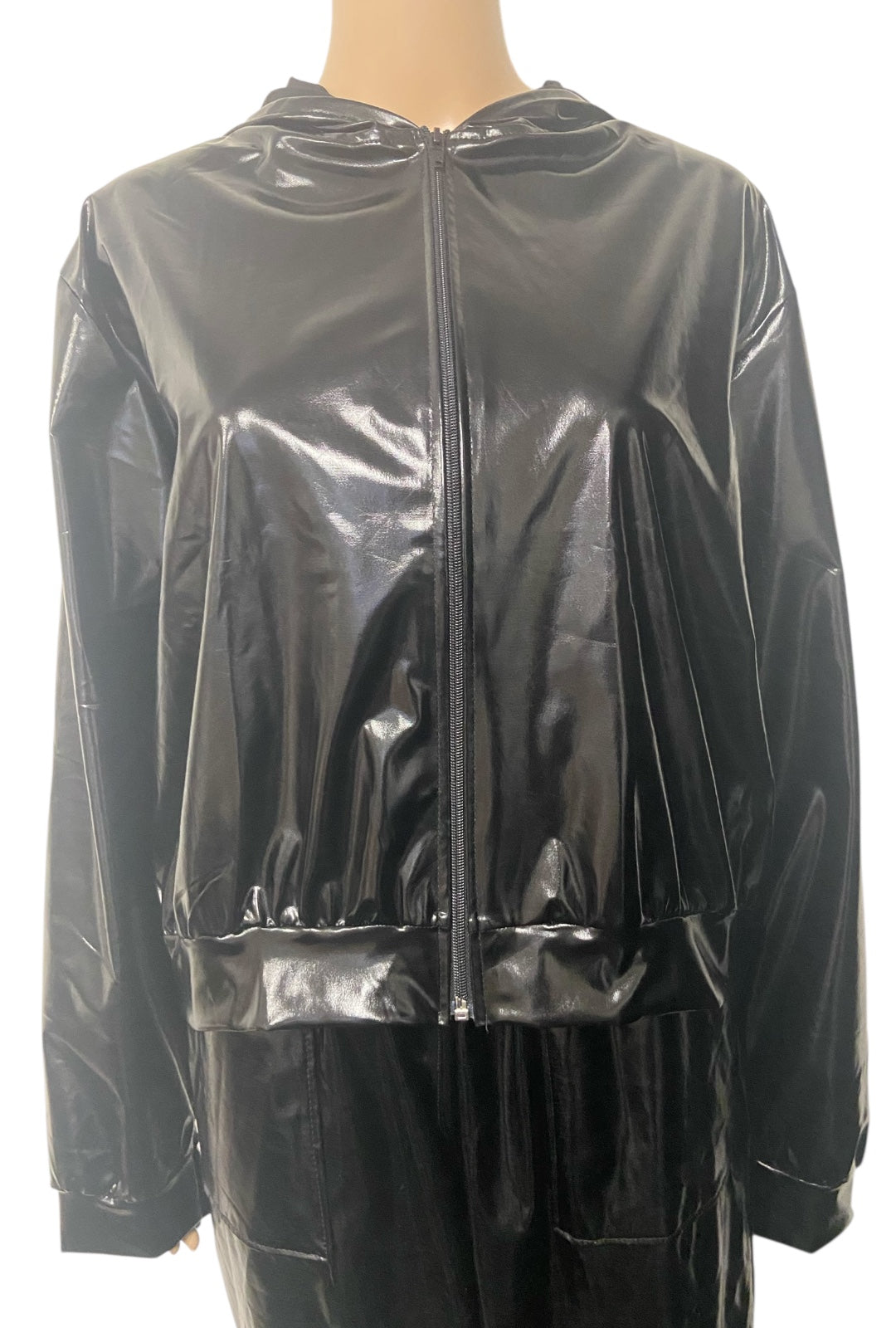 Metallic Black Cropped Jacket