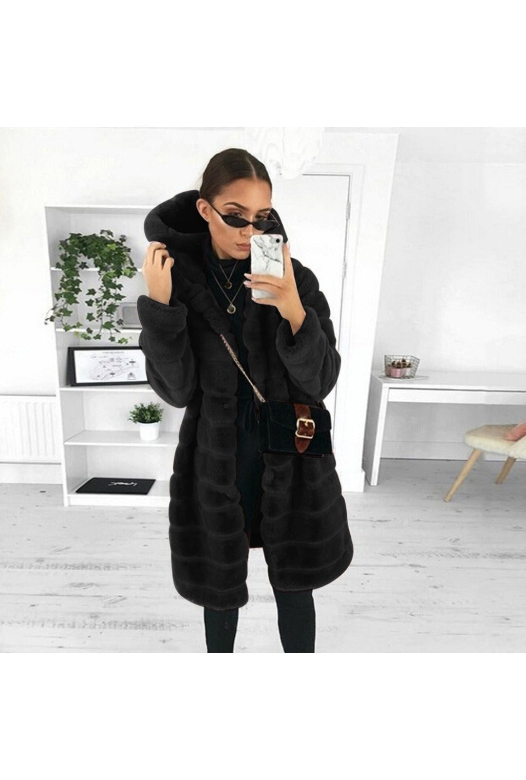 Black Long Fluffy Black Coat Perth | Hurly-Burly