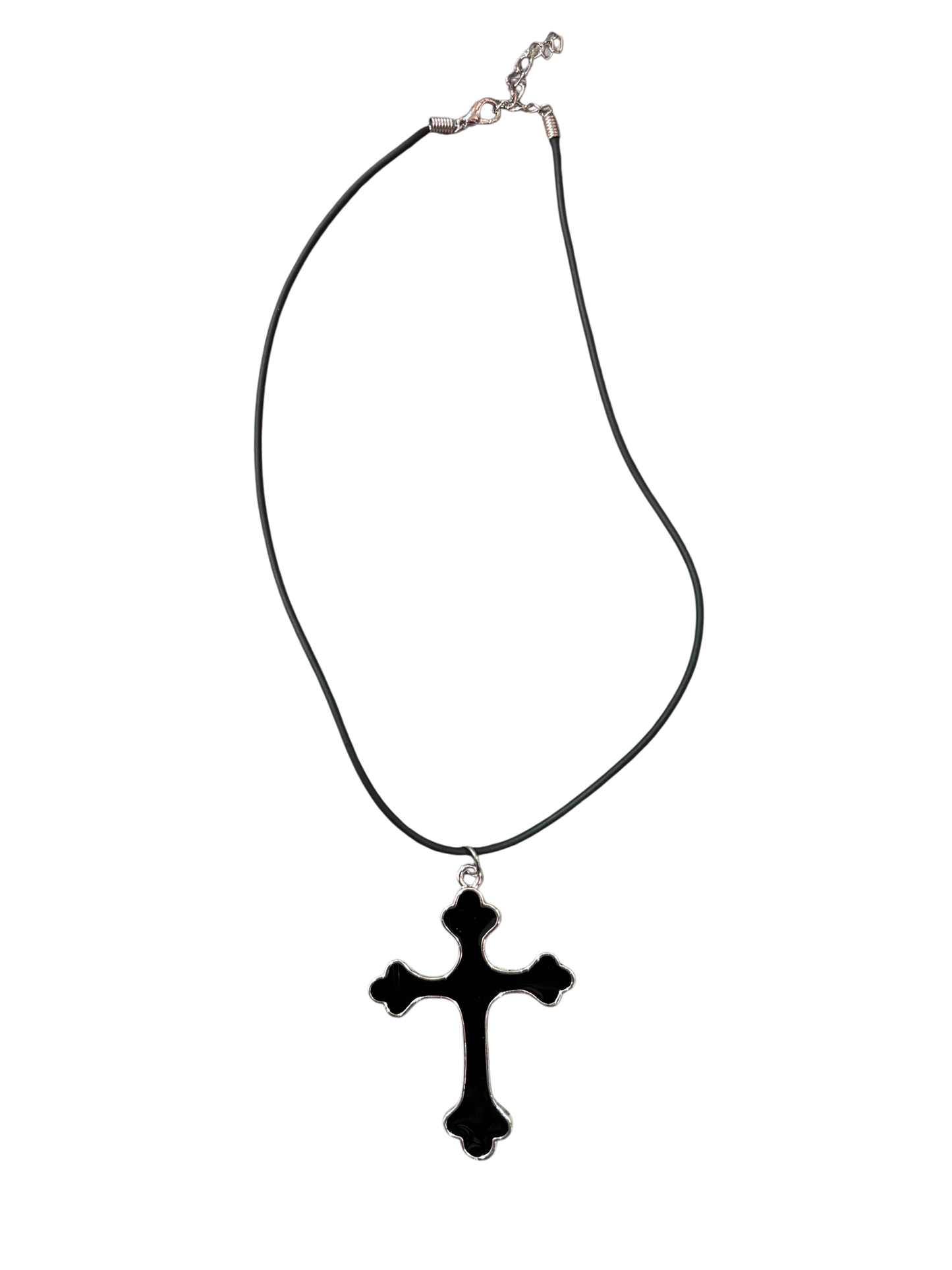 Gothic Black Cross Necklace