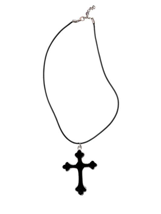Gothic Black Cross Necklace