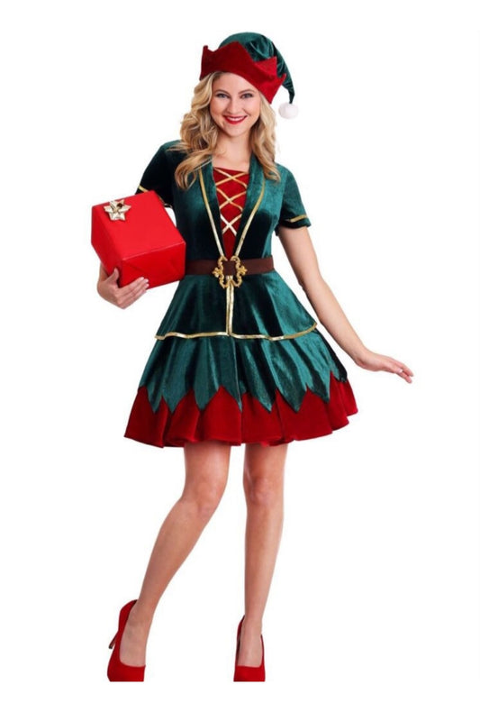 Deluxe Ladies Christmas Elf Costume