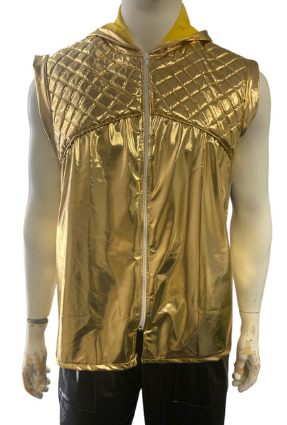 Metallic Gold Hooded Vest