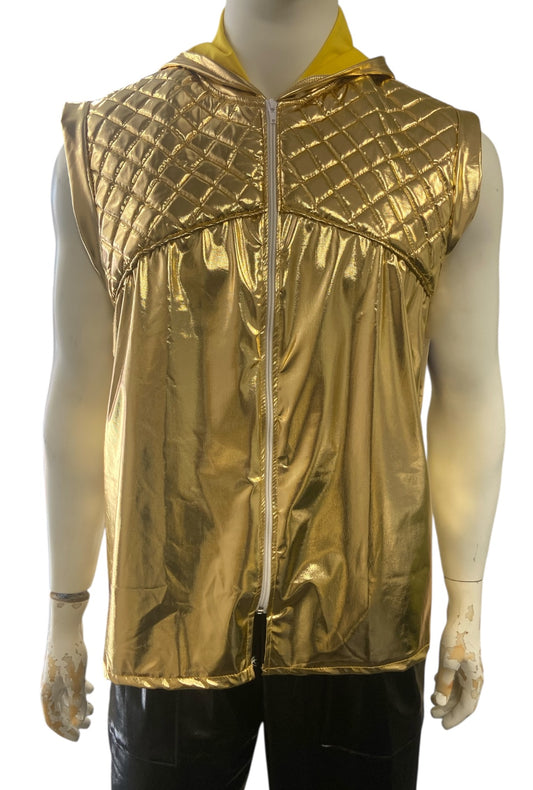Metallic Gold Hooded Vest