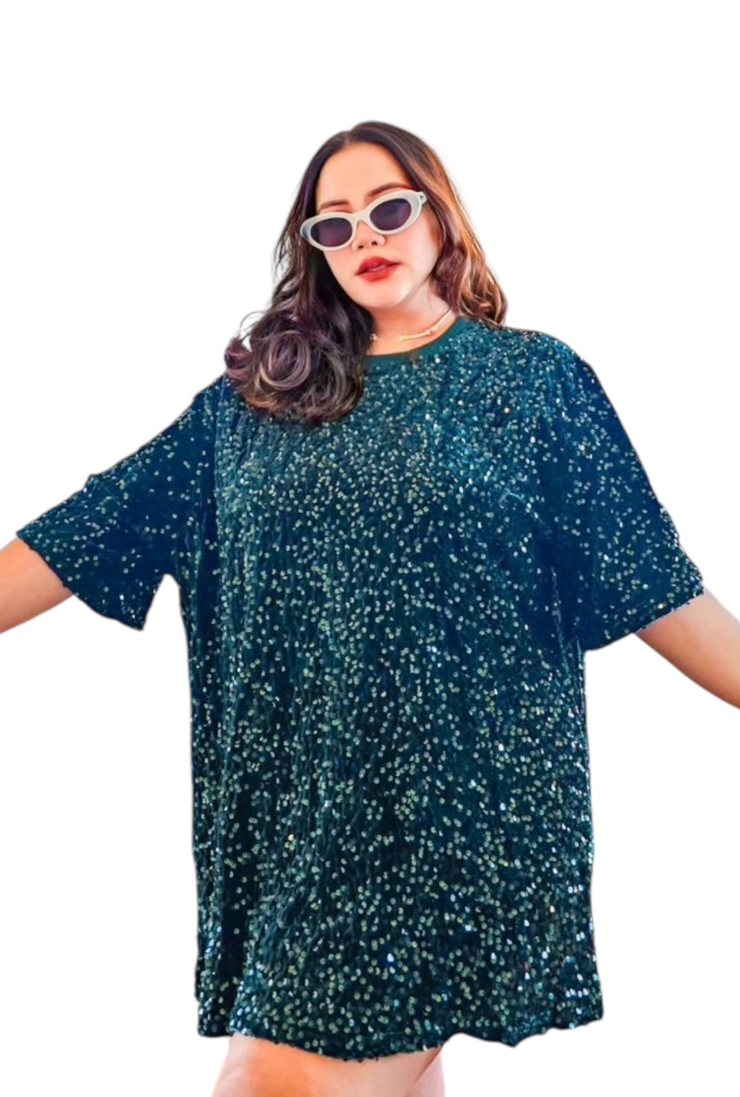 Forest Green Sequin Top