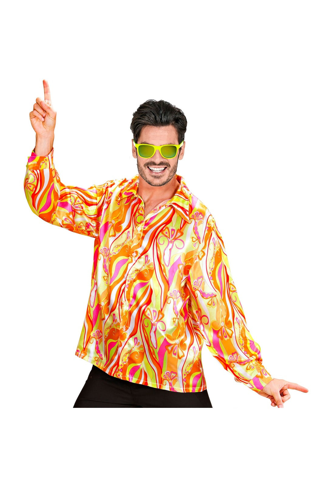 Orange 70's Mod Disco Shirt