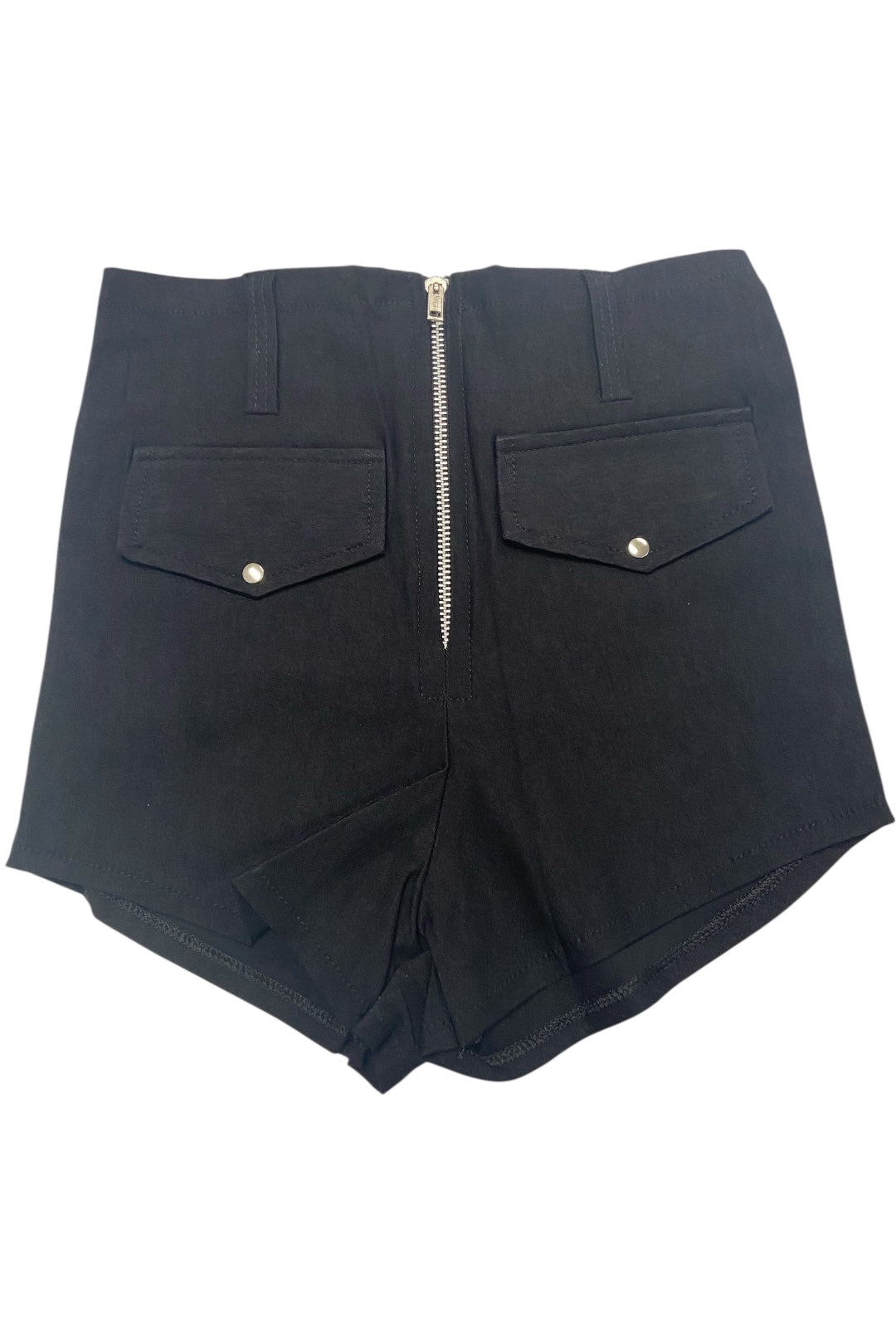 Black Zip Front Booty Shorts