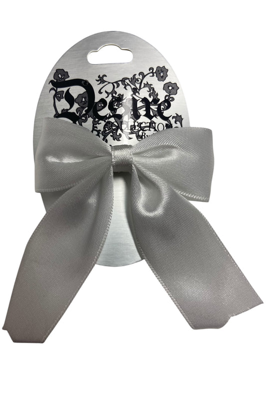 White Satin Hair Bow