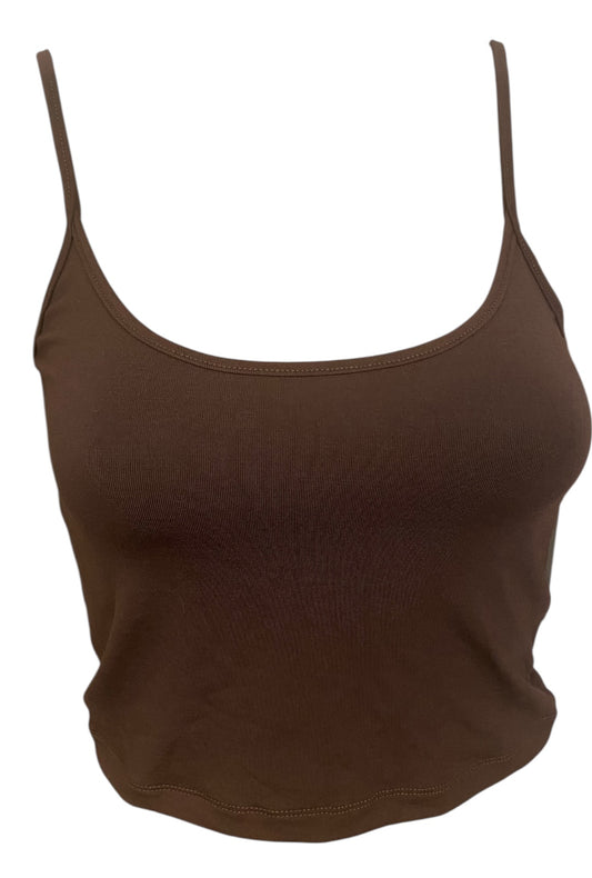 Chocolate Brown Crop Cami