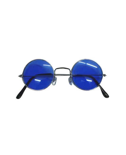 Hippy Blue Round Glasses with Silver Frame
