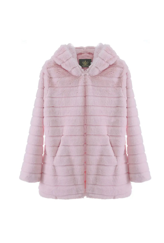 Pink Long Fluffy Coat