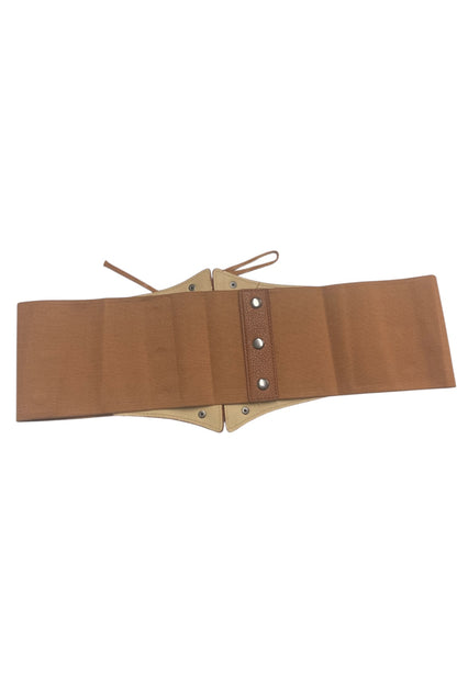 Textured Plus Size Tan Brown Corset Belt
