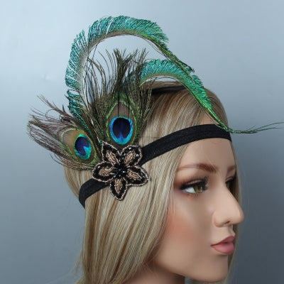 Peacock Feather Star Gatsby Headband