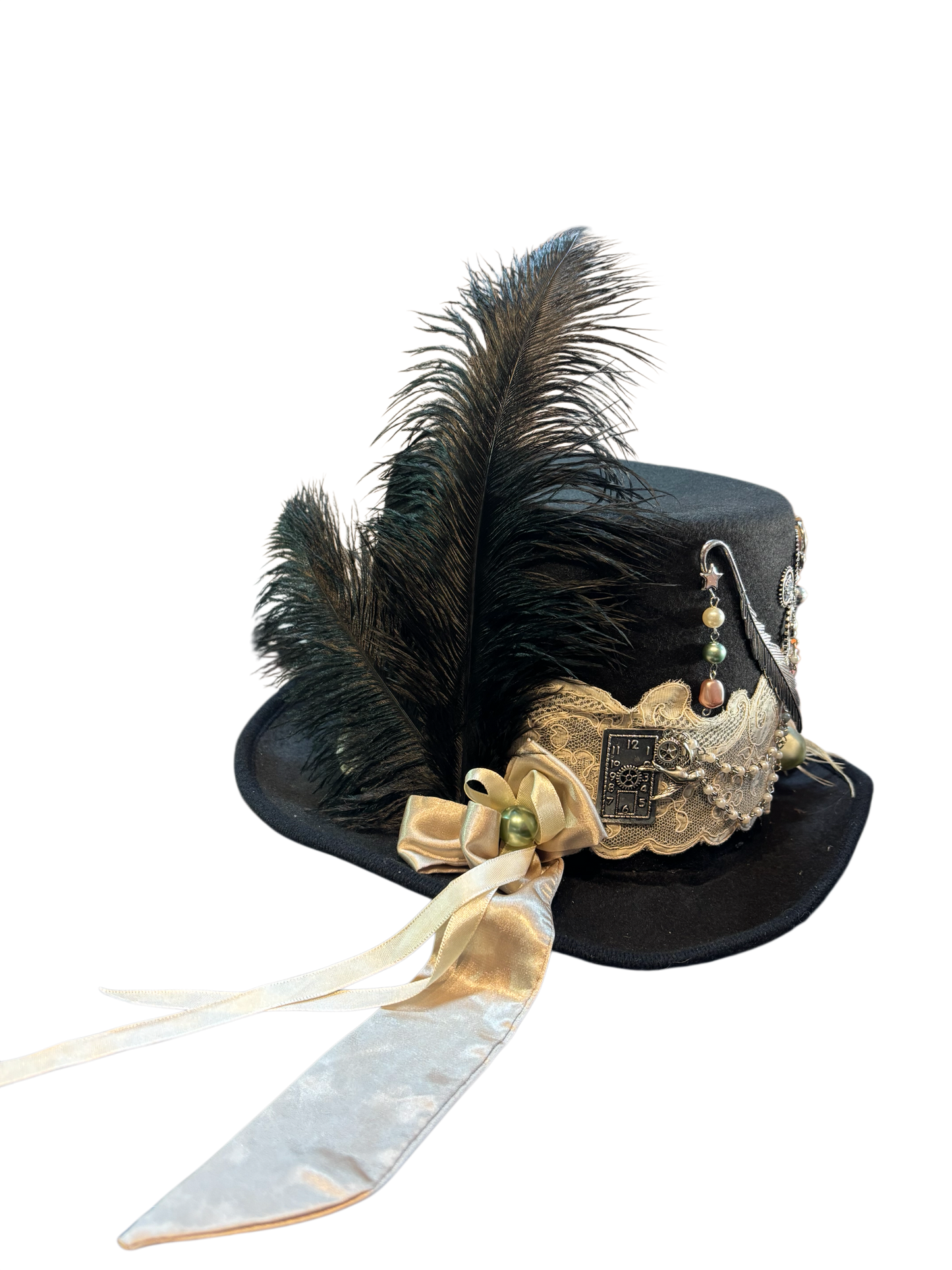 Lace And Rose Steampunk Top Hat (Y)