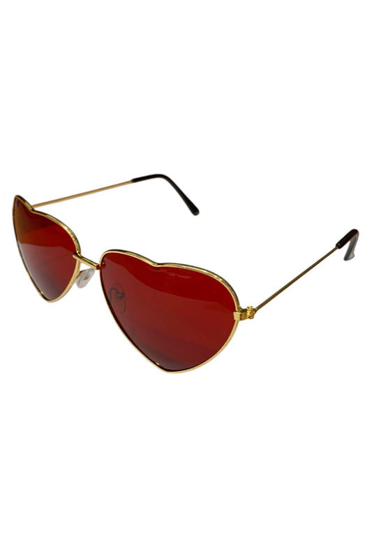 Red Fashion Heart Glasses with Gold Frames